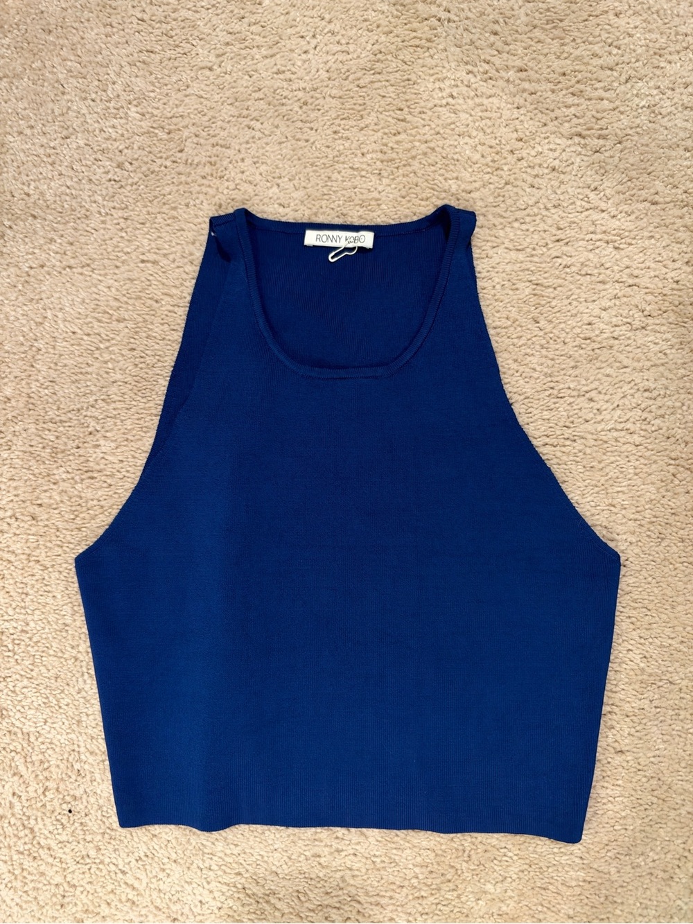 Rony Kobo Navy Ribbed Tank Top
